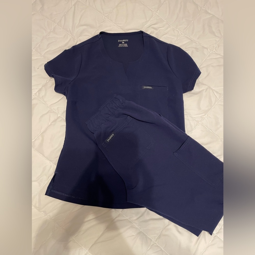 Navy Blue Jaaanuu Scrub Set